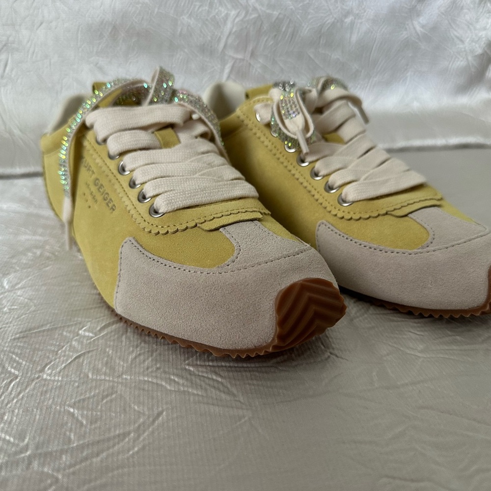 Kurt Geiger Yellow and Cream Sneakers